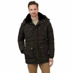Jeff Banks Padded Parka With Detach Hood For Male