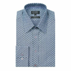 Jeff Banks Chambray Printed Stvdio Shirt For Male