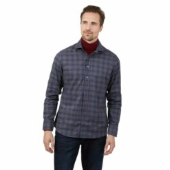 Jeff Banks Check Bespoke Shirt For Male