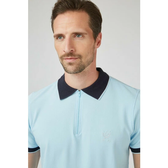 Jeff Banks Pique Zip Polo For Male 4 Jeff Banks Pique Zip Polo For Male - Image 4