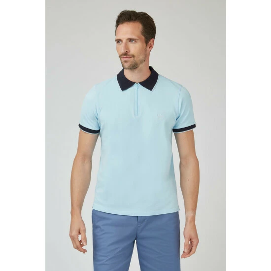Jeff Banks Pique Zip Polo For Male 5 Jeff Banks Pique Zip Polo For Male - Image 5