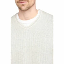 Jeff Banks Basket Stitch Tipped V-Neck Cotton Jumper For Male -Jeff Banks Online Shop unnamed file 1789