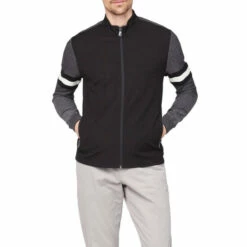 Jeff Banks Armlet Bomber Front Zip Jacket For Male