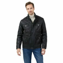 Jeff Banks PU Trim Biker Jacket For Male -Jeff Banks Online Shop unnamed file 543