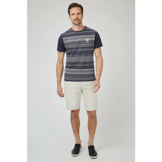 Jeff Banks Fine Stripe Printed Crew Tee For Male 2 Jeff Banks Fine Stripe Printed Crew Tee For Male - Image 2