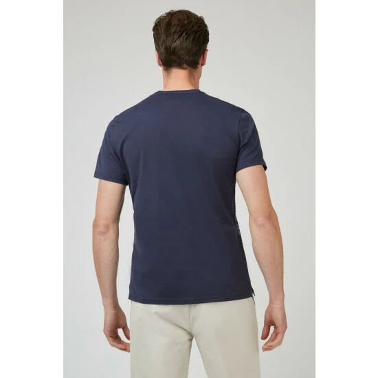 Jeff Banks Fine Stripe Printed Crew Tee For Male 3 Jeff Banks Fine Stripe Printed Crew Tee For Male - Image 3