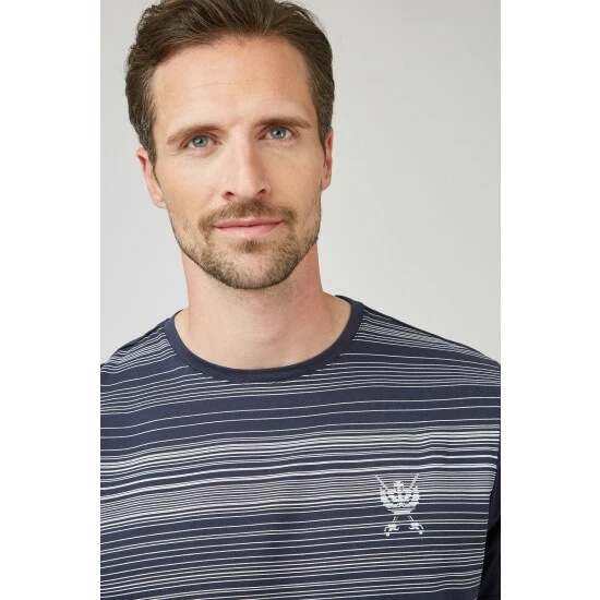 Jeff Banks Fine Stripe Printed Crew Tee For Male 4 Jeff Banks Fine Stripe Printed Crew Tee For Male - Image 4