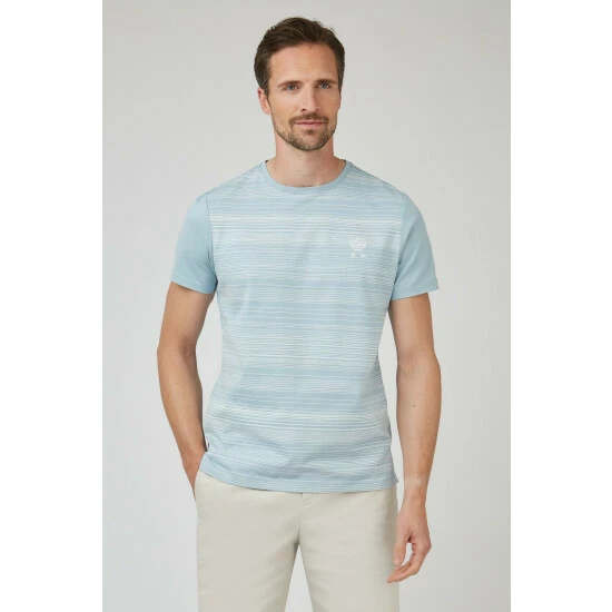 Jeff Banks Fine Stripe Printed Crew Tee For Male 6 Jeff Banks Fine Stripe Printed Crew Tee For Male - Image 6