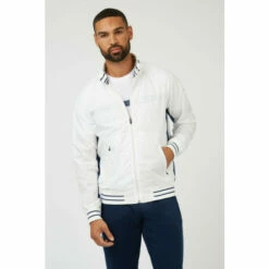 Jeff Banks Jersey Lined Stripe Nylon Bomber Jacket For Male