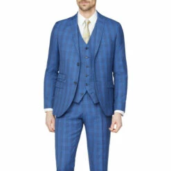 Jeff Banks Summer Check Super Slim Fit Brit Suit Jacket For Male
